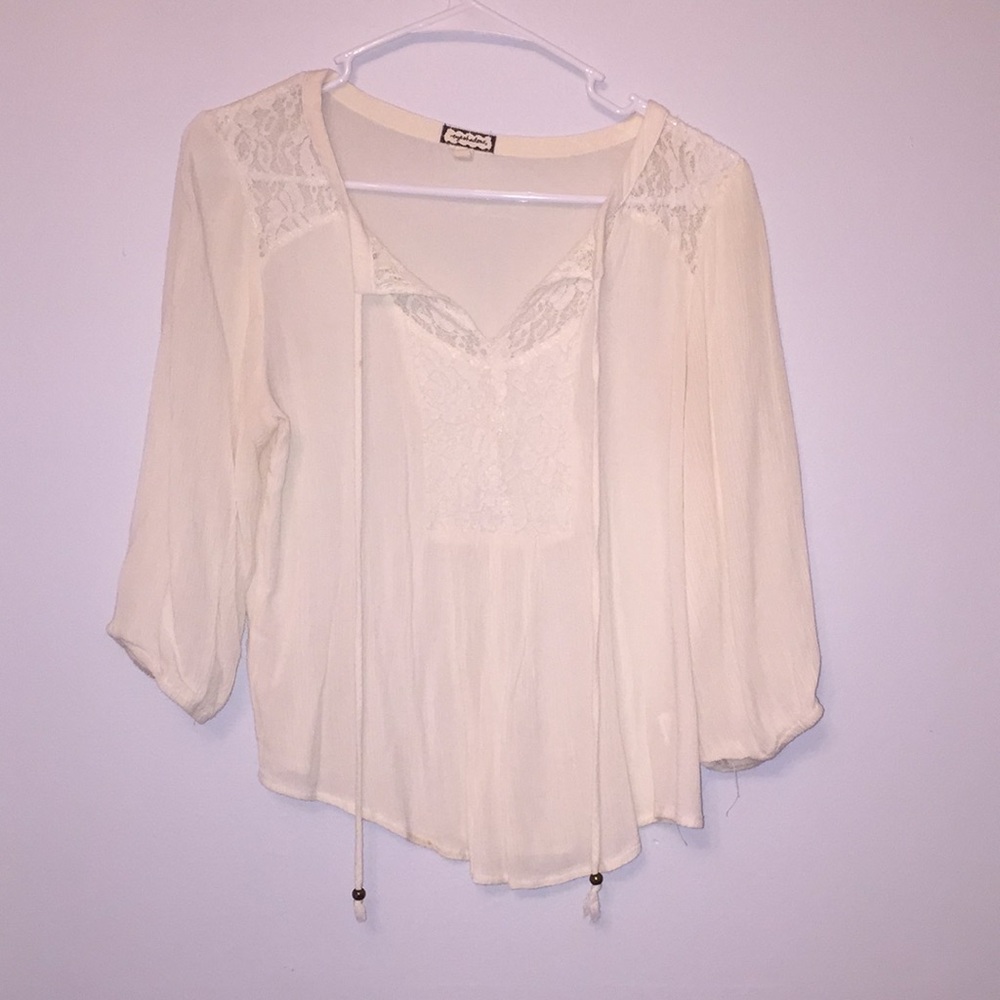 Cute Cream Hipster Top